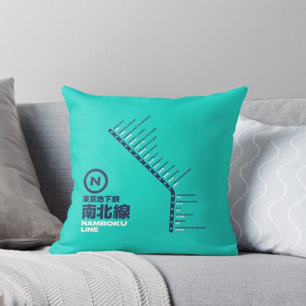 Item preview, Tokyo Namboku Line Train Station List Map Aqua designed and sold by VoodooCircus.