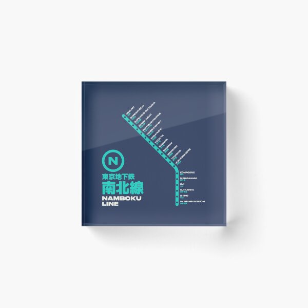Item preview, Tokyo Namboku Line Train Station List Map Navy designed and sold by VoodooCircus.