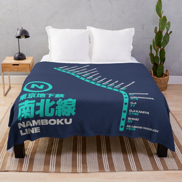 Item preview, Tokyo Namboku Line Train Station List Map Navy designed and sold by VoodooCircus.