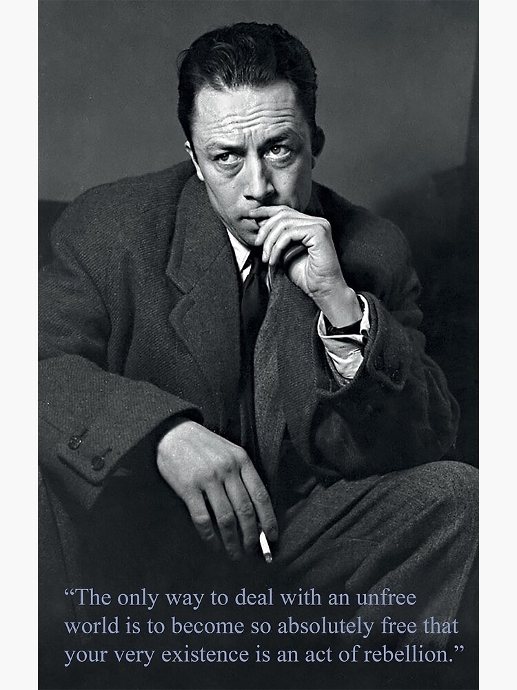 Disover Albert Camus Rebel quote Premium Matte Vertical Poster