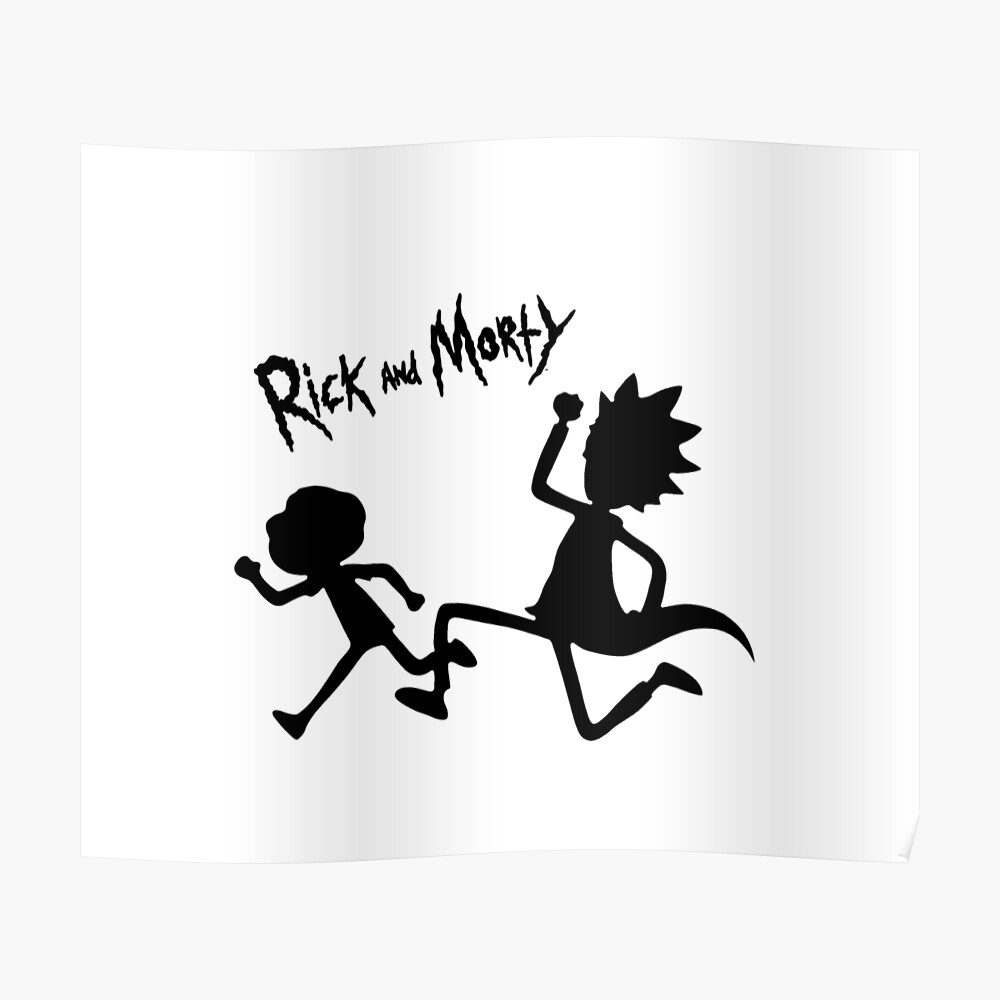 Rick And Morty Black And White Sticker By Valentinahramov Redbubble