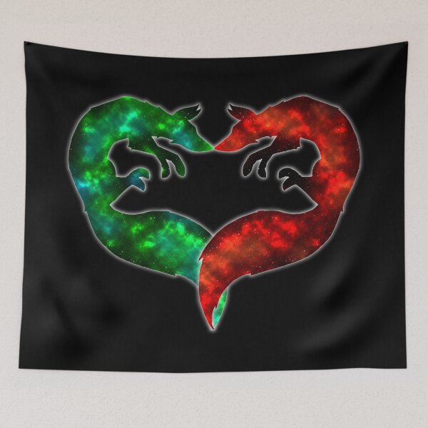 Item preview, Forever & Always Foxes - Galaxy - Green & Red designed and sold by Katrina Montgomery.