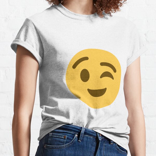 Wink Face T Shirts Redbubble - wink blink face roblox