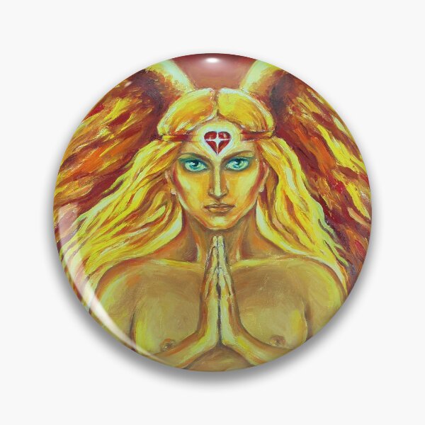 Item preview, Fire angel guardian angel light being painting picture fire angel designed and sold by Margarita-Art.