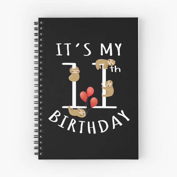 Item preview, It's My 11th Birthday Sloth 11 Years Old Kid B-day Party design designed and sold by Grabitees.