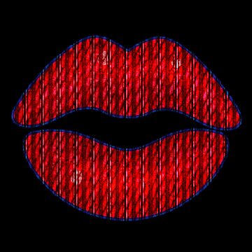 Artwork thumbnail, Red Lips (2) Black Background by Vk91