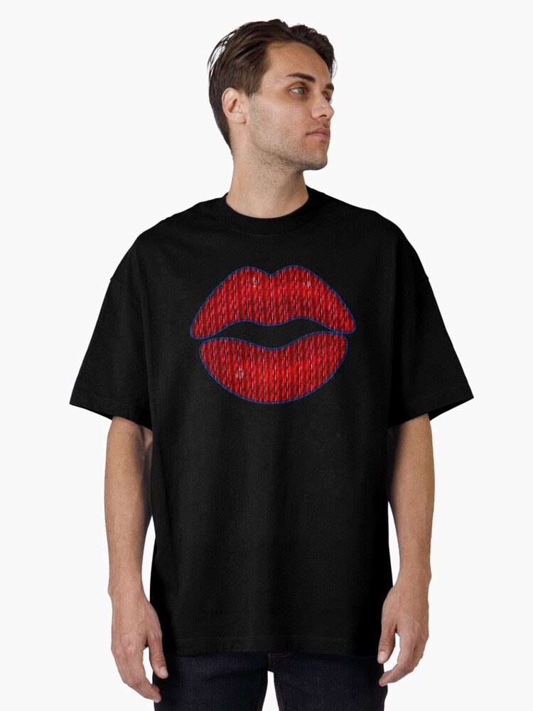 Thumbnail 1 of 7, Oversized T-Shirt, Red Lips (2) Black Background designed and sold by Vk91.