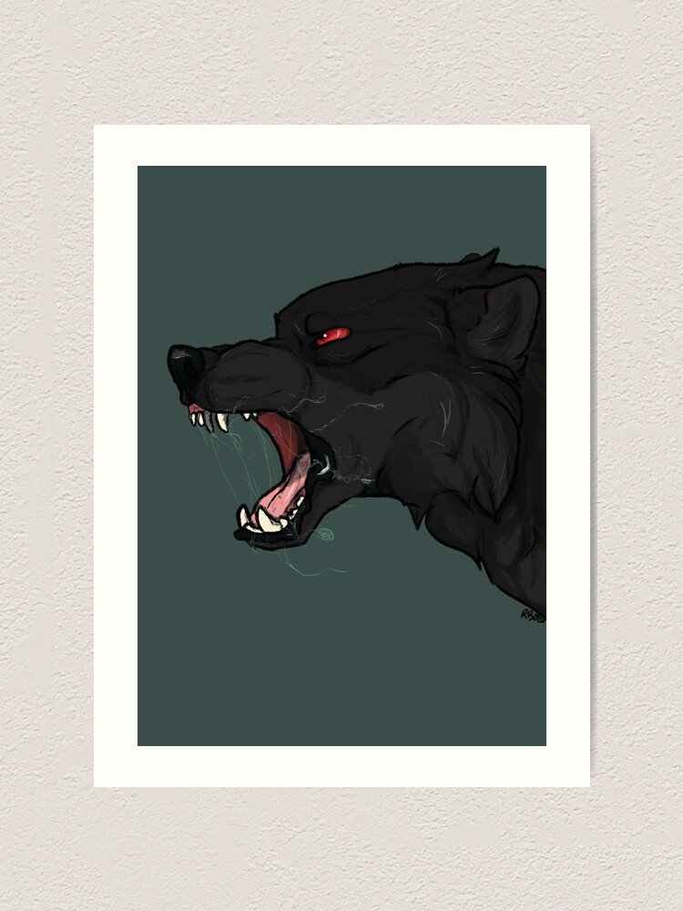 Download A cool anime wolf snarling fiercely Wallpaper | Wallpapers.com