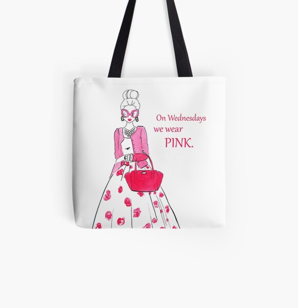 Pink Quote All Over Print Tote Bag