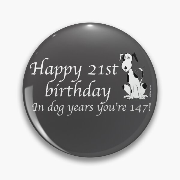 Artikelvorschau, Deefa Hund - Alles Gute zum 21. Geburtstag - Hund Jahre weiße Schrift entworfen und verkauft von Latch Farm  Studios.
