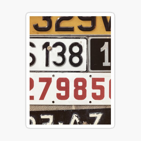 “Number Plate Print” Sticker by Printiums | Redbubble