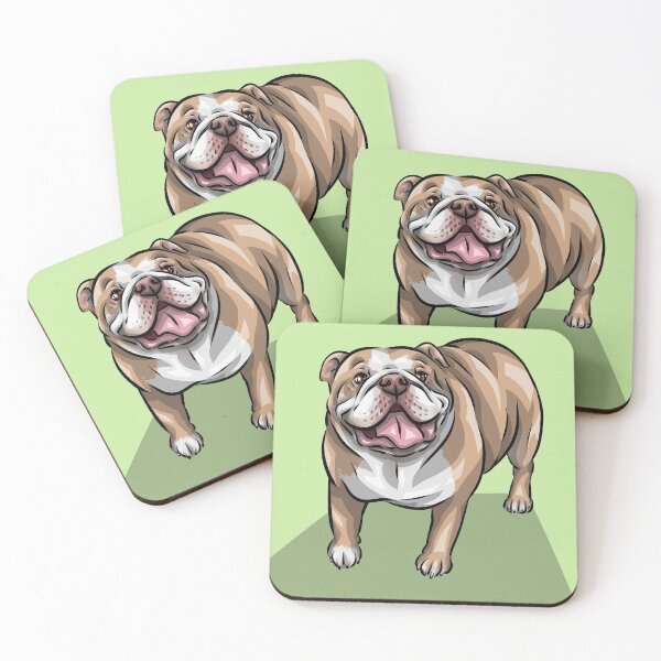 Item preview, English Bulldog | Green Background | Cute Dog Art designed and sold by shirinsart.