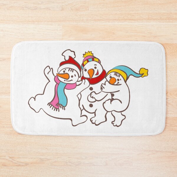 Item preview, Three Happy Little Snowmen having fun designed and sold by headpossum.
