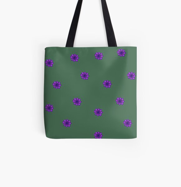 Psychedelic purple flower All Over Print Tote Bag