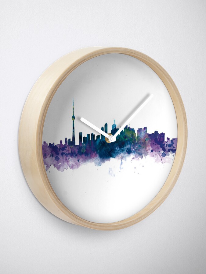 "Toronto Skyline" Clock by MonnPrint Redbubble