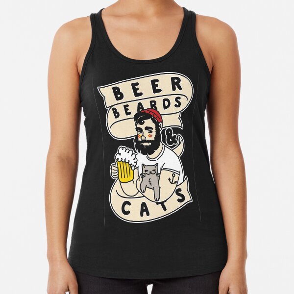 Beer, Beards and Cats Racerback Tank Top