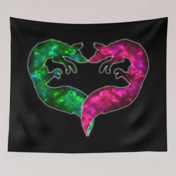 Item preview, Forever & Always Foxes - Galaxy - Pink & Green designed and sold by Katrina Montgomery.