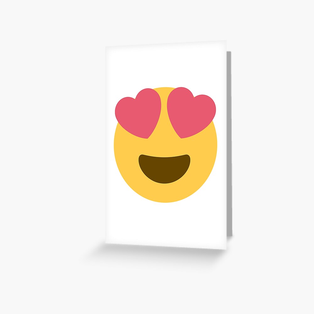"smiling face with heartshaped eyes emoji" Greeting Card by Winkham