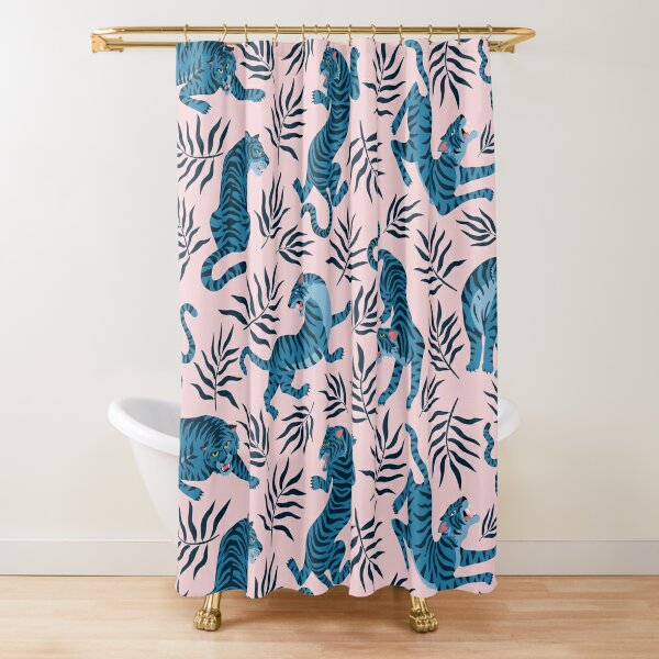 Tiger Shower Curtain Bathroom Decor Jungle Forest Animal Tropical