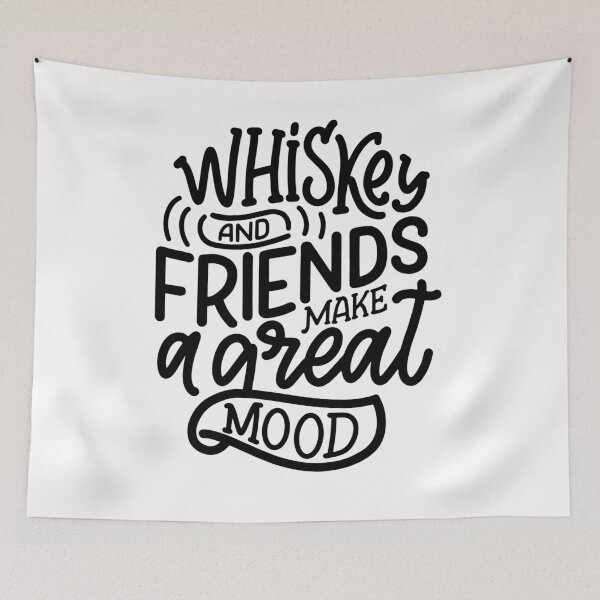 Item preview, WHISKEY AND FRIENDS MAKE A GREAT MOOD FUNNY WHISKEY WHISKY PHRASES designed and sold by Picspot.