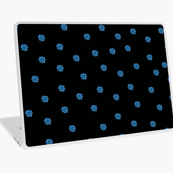 Psychedelische blau Blumen Laptop Folie