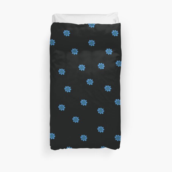 Psychedelic blue flower Duvet Cover