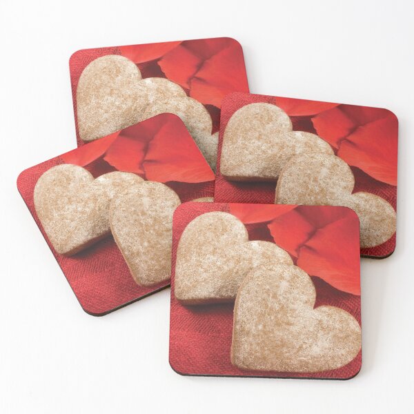 Item preview, Two hearts - red rose petals and biscuits designed and sold by Latch Farm  Studios.