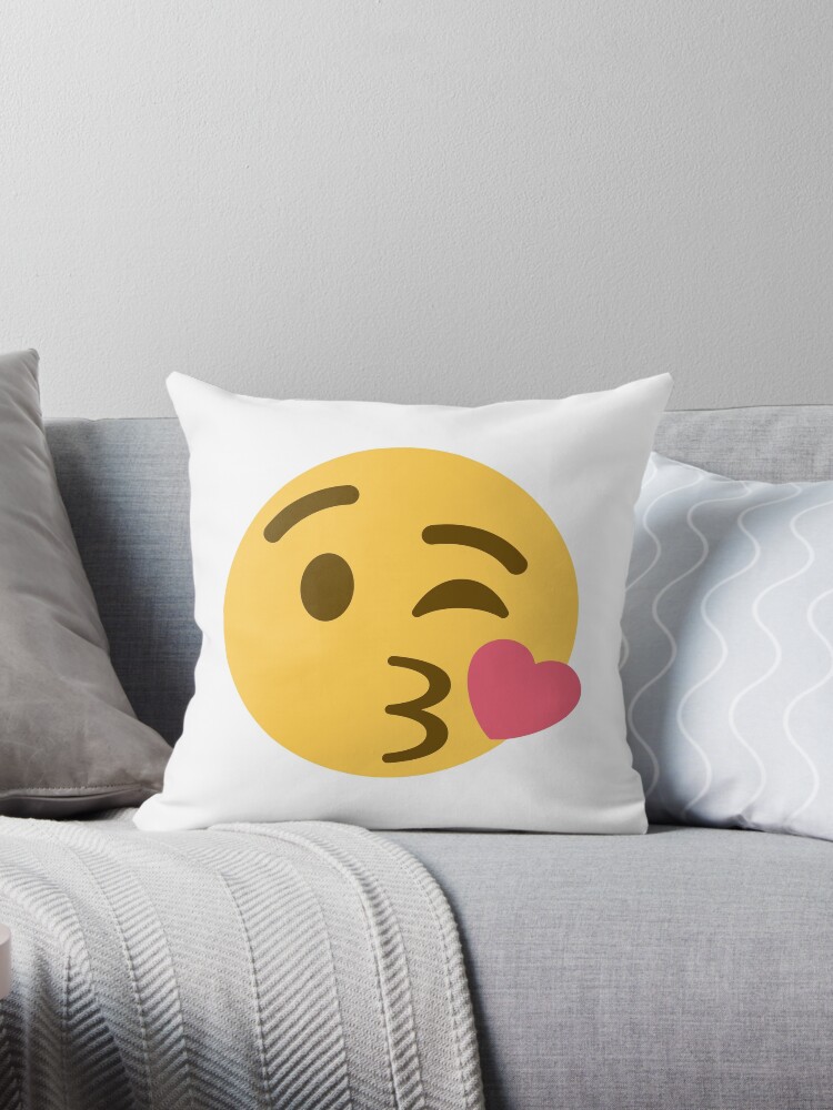 Kiss emoji clearance pillow