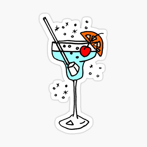 Cool Blue Cocktail Sticker