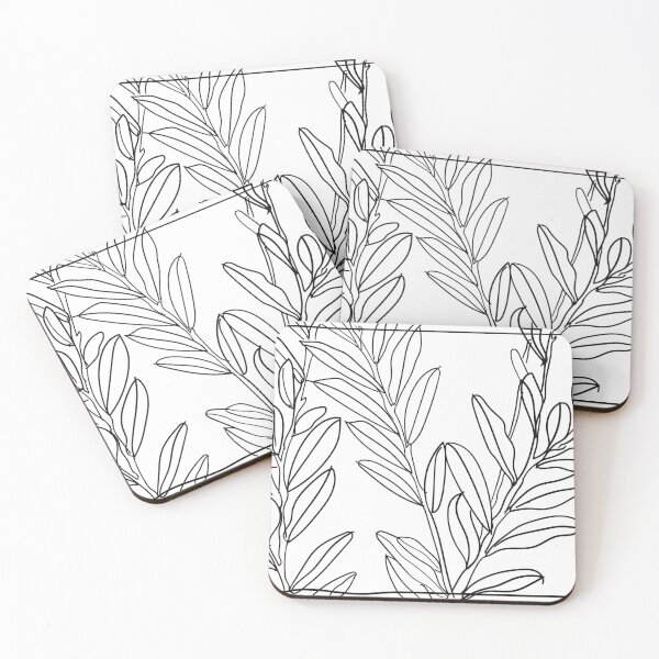 Item preview, Fun black and white leaves and stem from a tree designed and sold by EarthyPlanty.