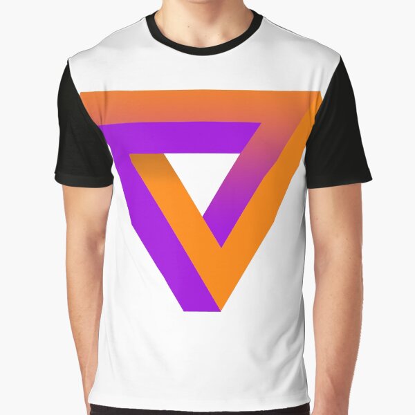 Vibrant Impossible Geometric Triangle Graphic T-Shirt