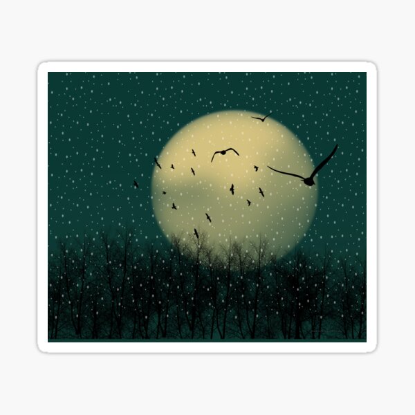 Winter night Sticker
