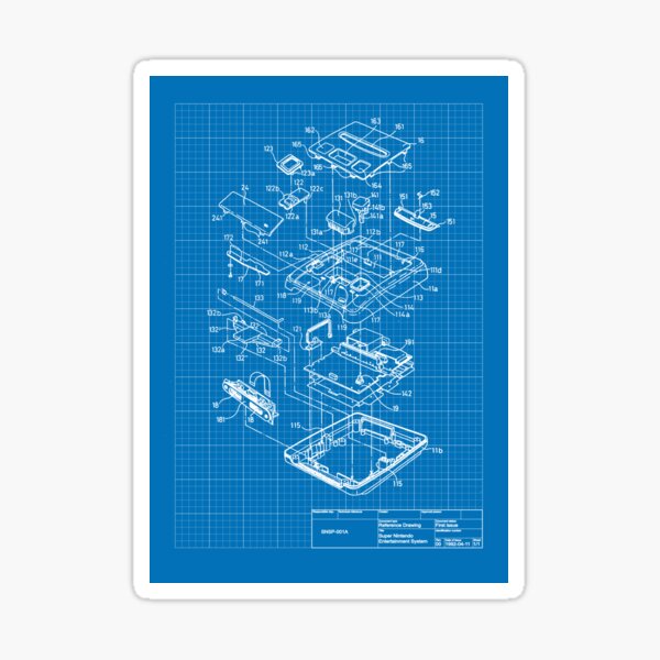 SNES / Super Famicom blueprint Sticker