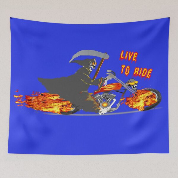 Item preview, LIVE TO RIDE - GRIM REAPER ON MOTORCYCLE designed and sold by Tim Forder.