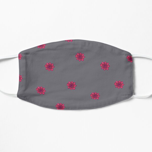 Psychedelische Rote Blumen Flache Maske