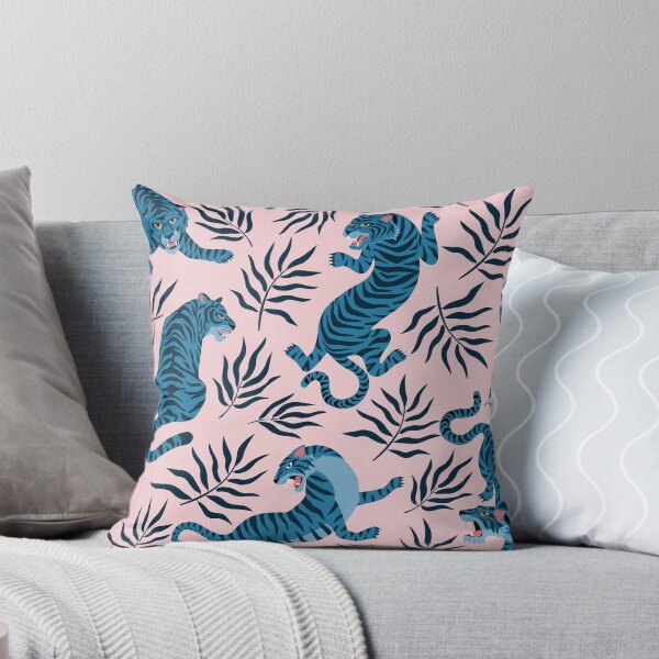 Vista previa del artículo con la obra «Tigres asiáticos y hojas tropicales», diseñado y vendido por AngelinaBambina.