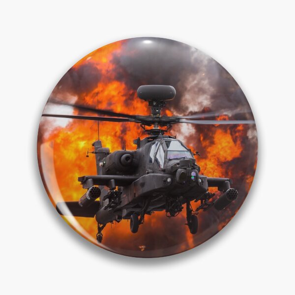 Item preview, Army Air Corps WAH-64D Apache in front of a wall of fire designed and sold by wellsie82.