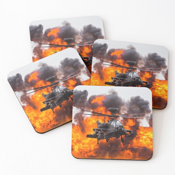 Item preview, Army Air Corps WAH-64D Apache in front of a wall of fire designed and sold by wellsie82.
