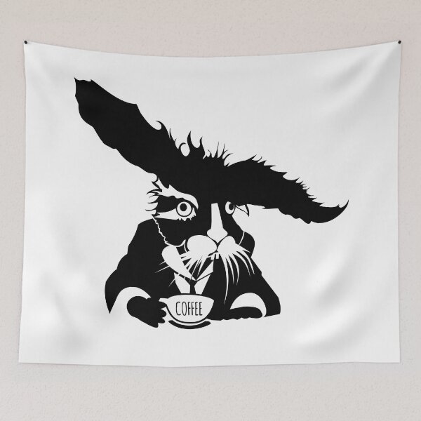 Item preview, Rabbit with a suit drinks coffee. designed and sold by Kamidrago.