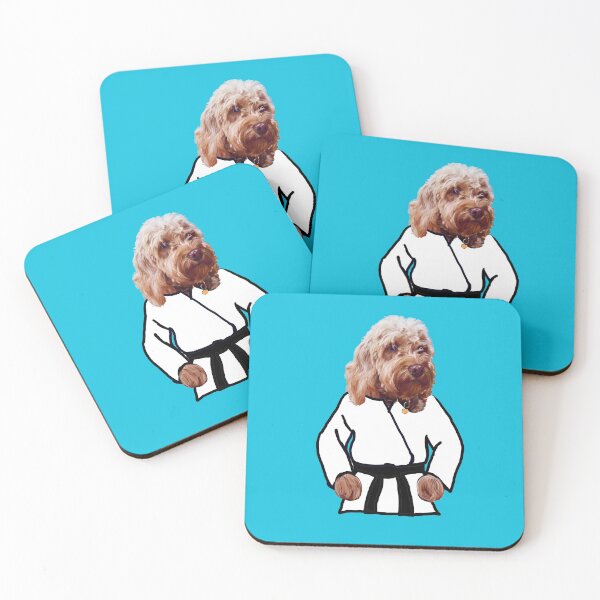 Item preview, Blue eyed black belt Kong fu Cava - Karate -martial arts Cavapoo  Cavoodle puppy dog  - cavalier king charles spaniel poodle, puppy love designed and sold by Artonmytee.