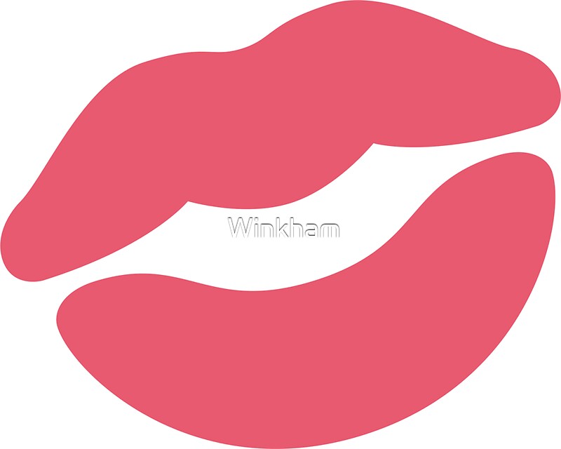 "Lipstick Mark Lips Emoji" Stickers by Winkham Redbubble