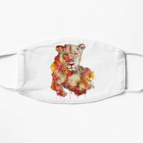 Resting Lioness in watercolor Mask