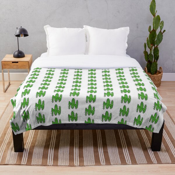 Green cactus Throw Blanket