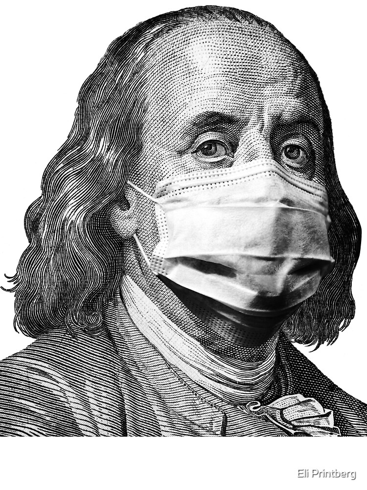 "One Hundred Dollar Bill With Medical Face Mask On Benjamin Franklin ...