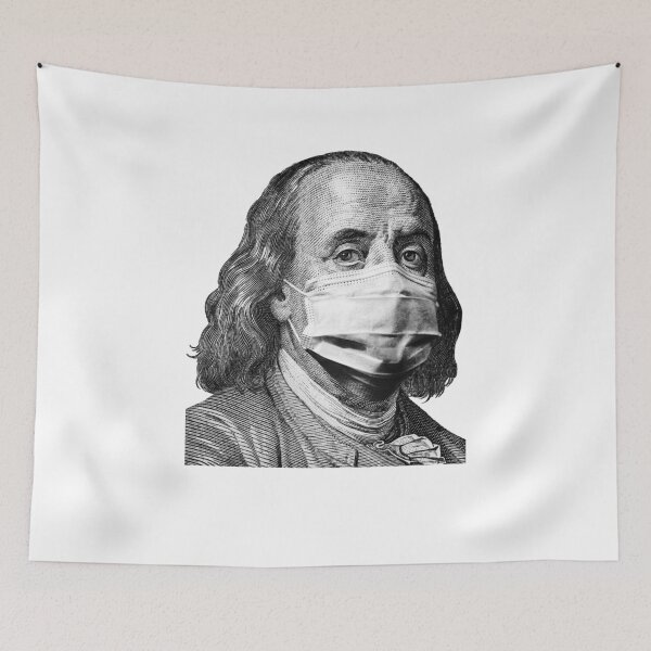 Item preview, One Hundred Dollar Bill With Medical Face Mask on Benjamin Franklin designed and sold by Eli Printberg.