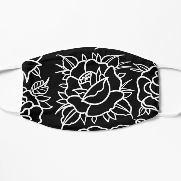 Traditional rose tattoos Flat Mask