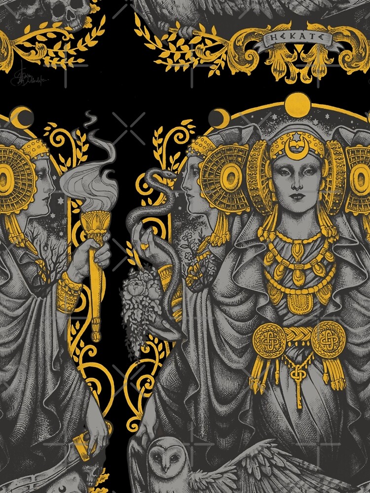 Thumbnail 5 of 5, Leggings, Iberian Hecate Gray designed and sold by Medusa Dollmaker.