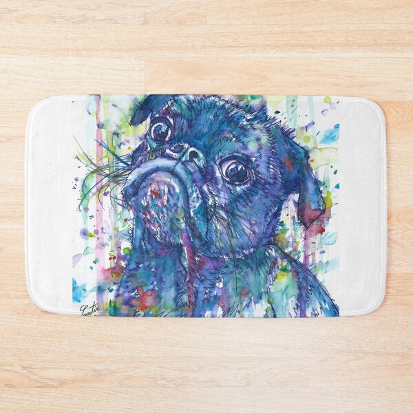 Item preview, PUG watercolor and ink portrait designed and sold by lautir.