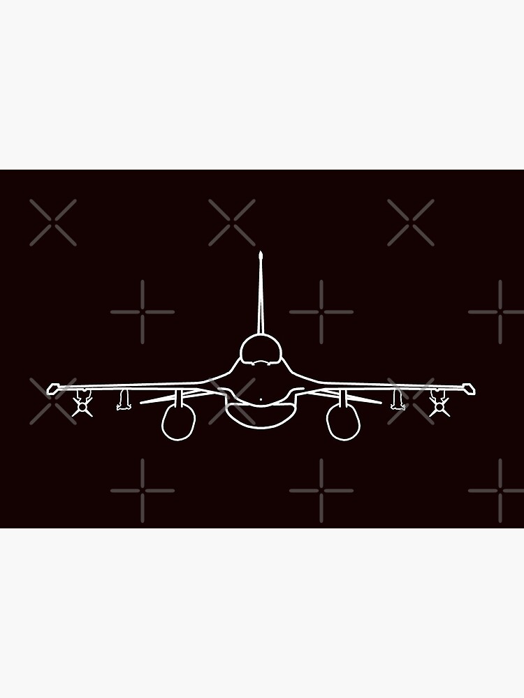 F-16 classic aircraft outline graphic (white) by soitwouldseem