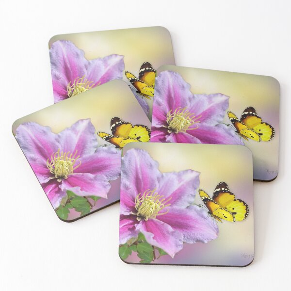 Item preview, Butterfly on Clematis designed and sold by MoragBates.